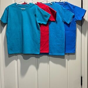 Boys 6/7 Tshirt Set- Teal, Red, Blue